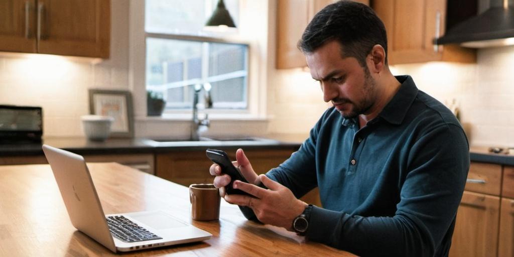stp broker on his phone